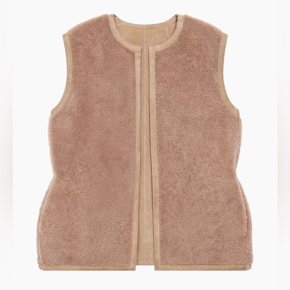 THEORY Women’s Reversible Tan Shearling Vest
